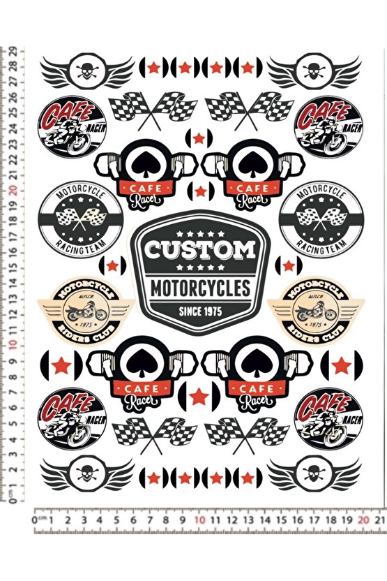 MOTOSİKLET KASK LEPTOP TELEFON ARKASI STİCKER ÇIKARTMA SETİ