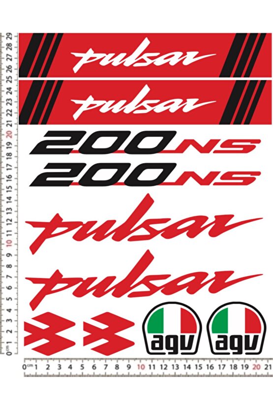 PULSAR NS200 MOTORSİKLET KASK STİCKER ÇIKARTMA SETİ