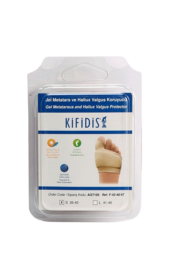 Kumaş Kaplı Jel Metatars & Halluks Valgus Koruyucu Std S