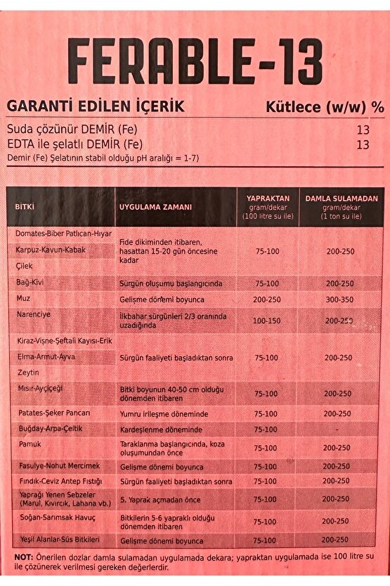 Ferable-13 Demir Şelatı - Edha 3 Kğ