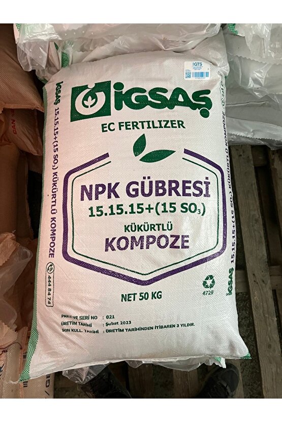 Npk 15.15.15 +  15 So3  Kükürtlü Kompoze 50 kg Gübre