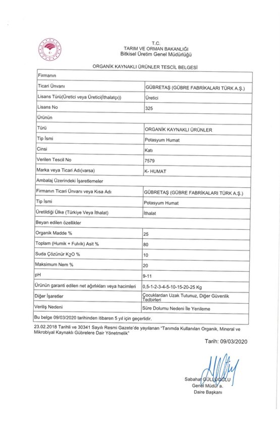 K Humat Humik Fulvik Asit Potasyum Humat Toprak Düzenleyici Organik Toz Gübre 10 Kg