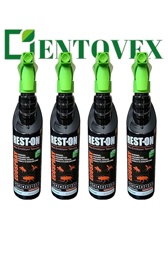 Rest-on 400 Ml Portakal Kokulu Sivrisinek,karasinek,tatarcık,kene,karınca,hamamböceği Ilacı 4 Adet