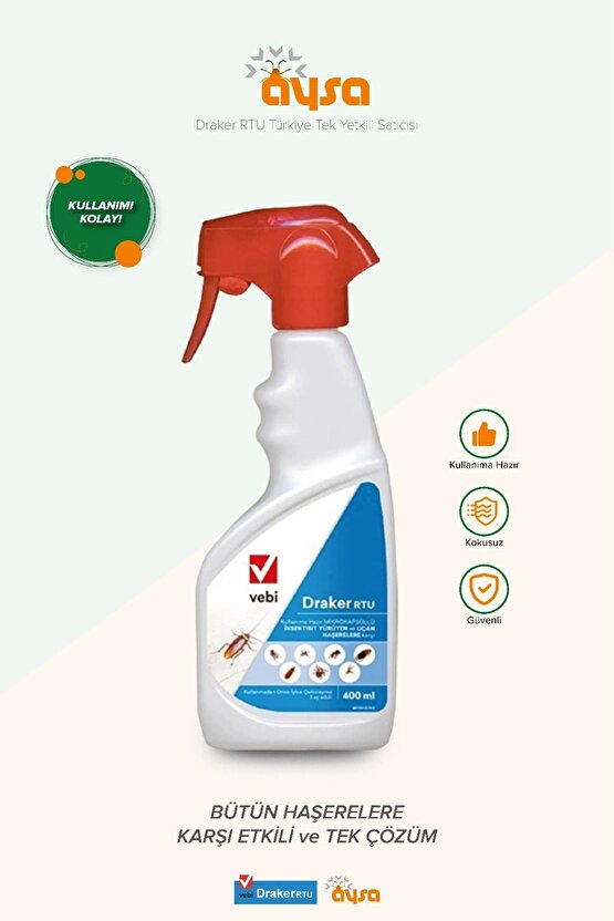 Entokim Draker 10.2 Cs - 8 Haşere Ruhsatlı Kokusuz Hazır Sprey 400 ml