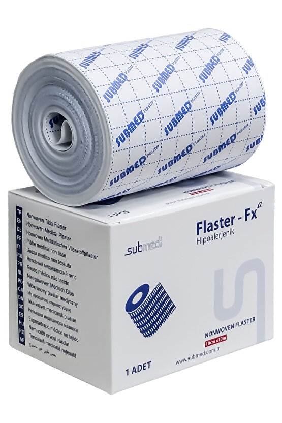 Hipoalerjik flaster, 10cmx10mt, elastik sabitleme bandı, 10adet, fix flaster, Akrilik yapışkanlı