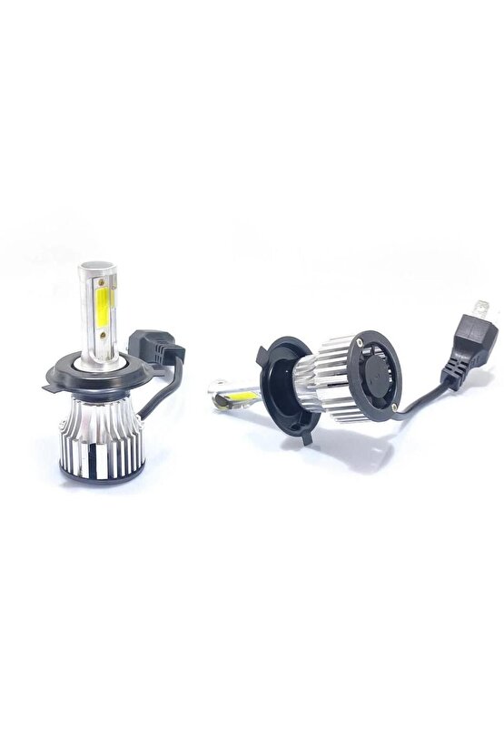 Far Kısa Uzun Led Aydınlatma Ampul Duo H4 Zenon Fanlı Ampul Seti Beyaz Işık
