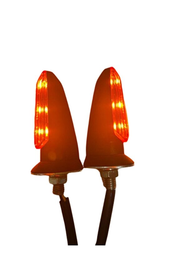 Motosiklet Sinyal Lamba Üniversal 12V Sarı Cam Sarı Led 2Li