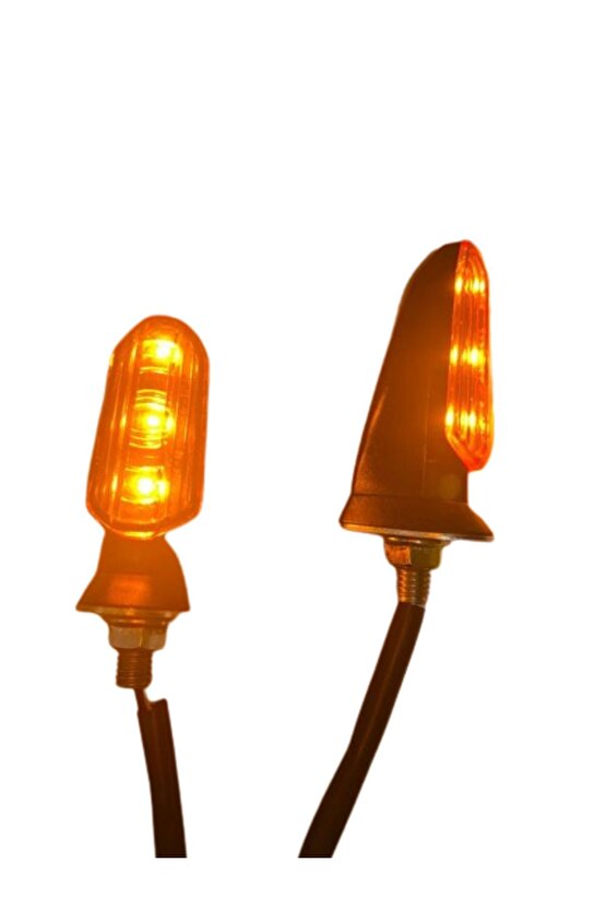 Motosiklet Sinyal Lamba Üniversal 12V Sarı Cam Sarı Led 2Li