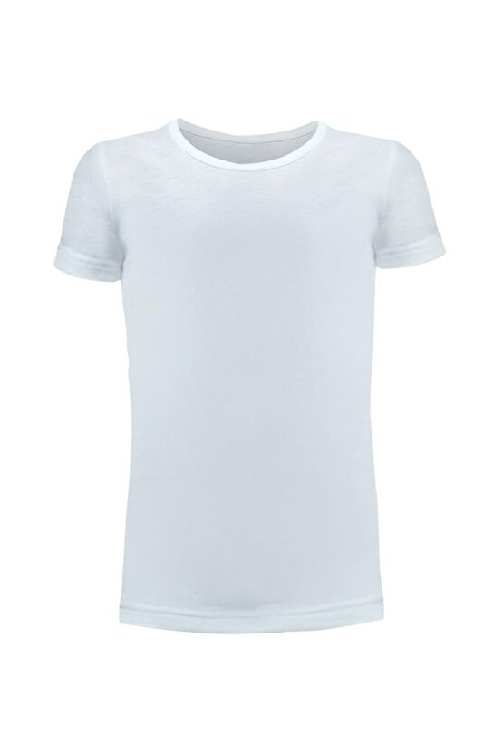 Unisex Çocuk, Beyaz, 1. Seviye Termal Kısa Kollu T-shirt, Içlik