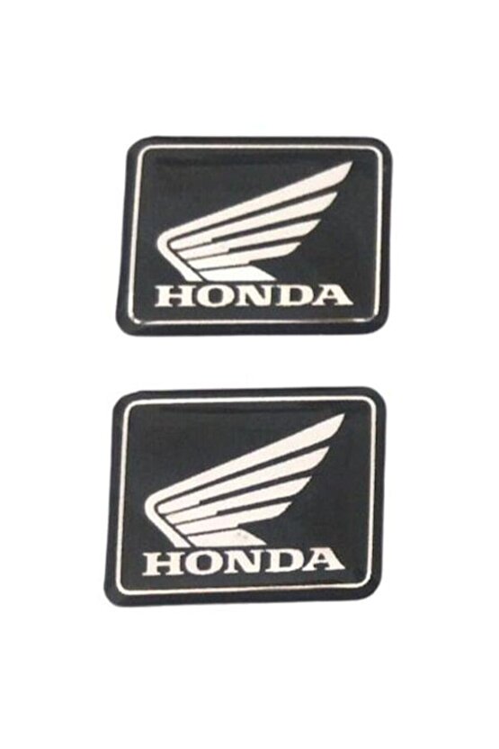 SiyahGümüş Honda Kare Küçük Universal Damla Stiker 2li