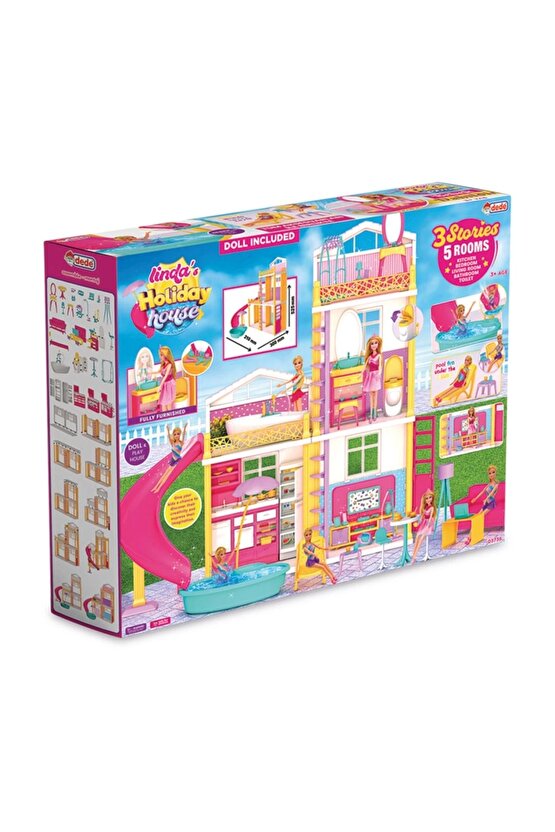 Lindanın Tatil Evi - Ev Oyuncak - Lindanın Tatil Ev Seti - Barbie Ev Seti - Rüya Evi - Oyun Evi