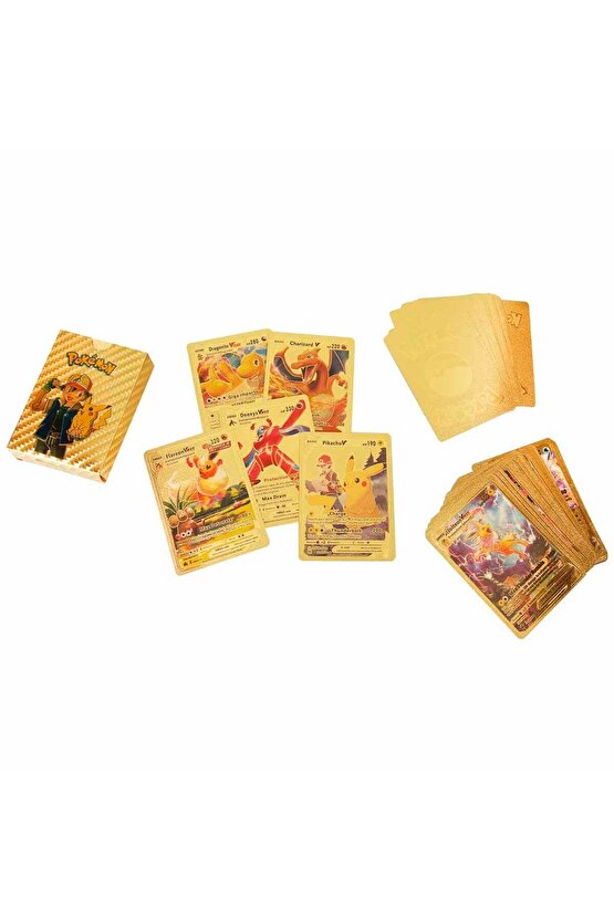 Lisanssız Pokemon Starter Cards Gold 55li Paket