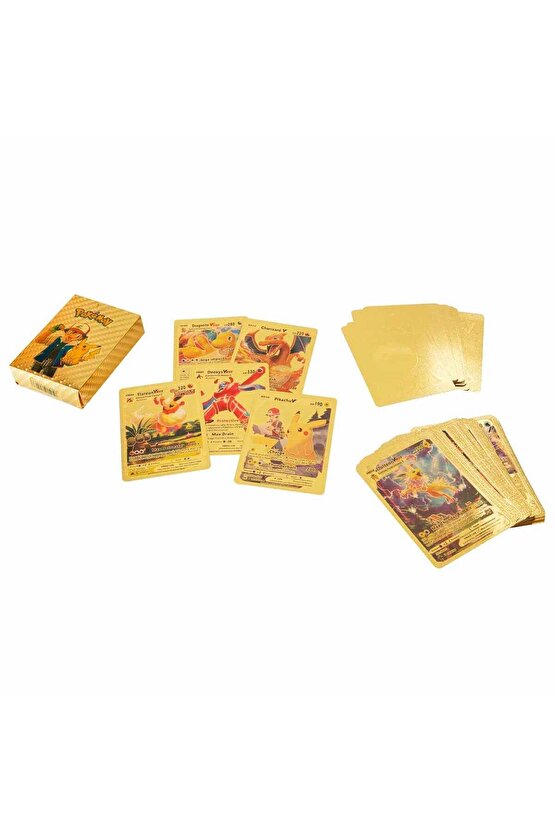 Lisanssız Pokemon Starter Cards Gold 55li Paket