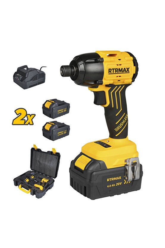 Rts5020 Şarjlı Torklu Vidalama Makinası Kömürsüz 200 Nm 2x4 Ah 20v Çift Akü S-lion - Akü Dahil