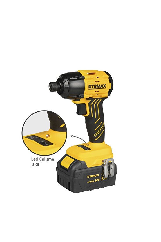 Rts5020 Şarjlı Torklu Vidalama Makinası Kömürsüz 200 Nm 2x4 Ah 20v Çift Akü S-lion - Akü Dahil