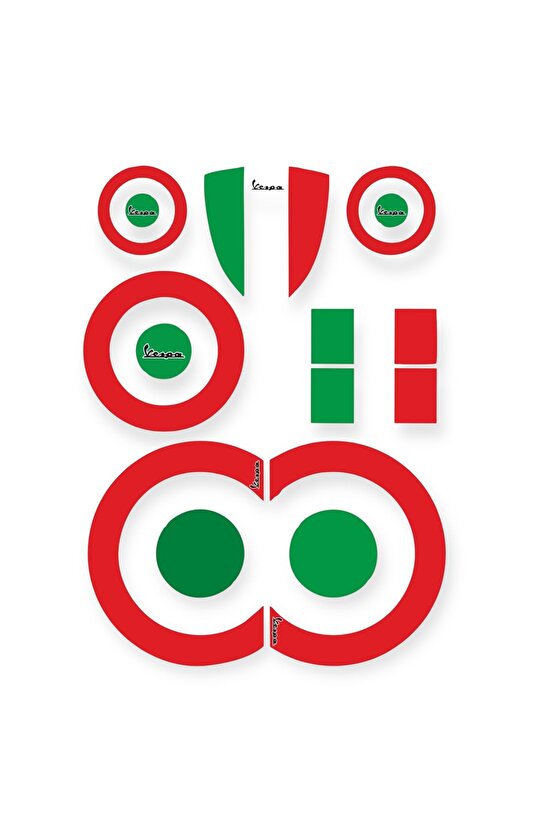 Vespa Sticker Seti Motorsiklet kask