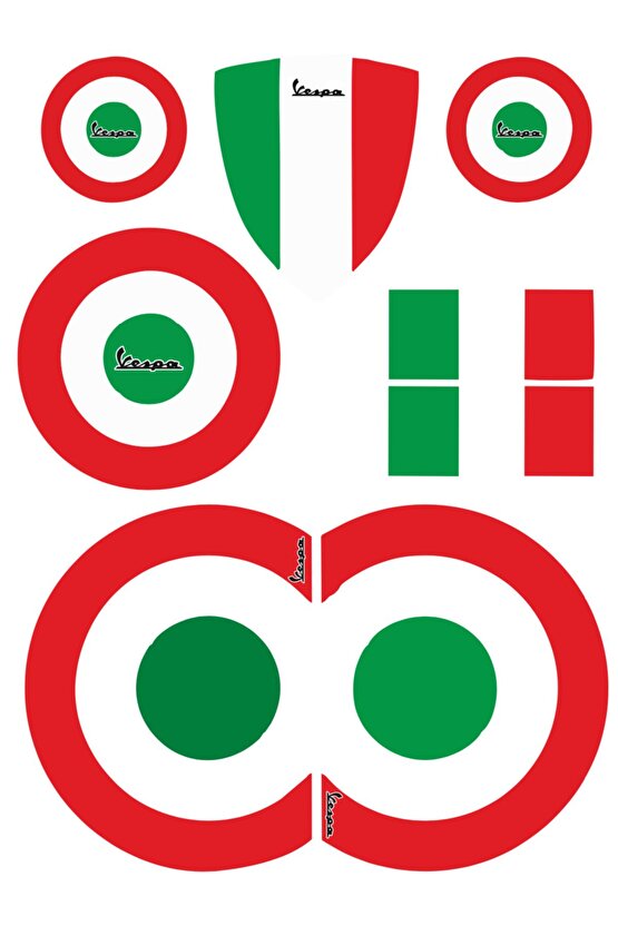 Vespa Sticker Seti Motorsiklet kask
