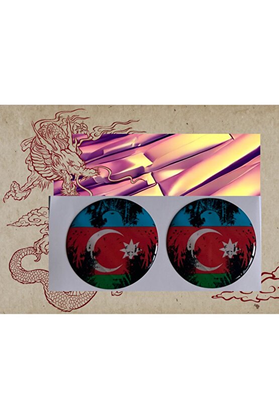 TÜRKİYE AZERBAYCAN DAMLA STİCKER 5x5 cm 2 Adet