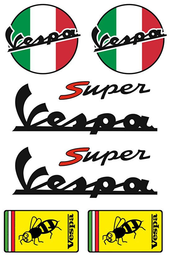 VESPA STİCKER SETİ MOTORSİKLET KASK
