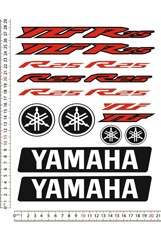 YAMAHA R25 MOTORSİKLET KASK STİCKER ÇIKARTMA SETİ