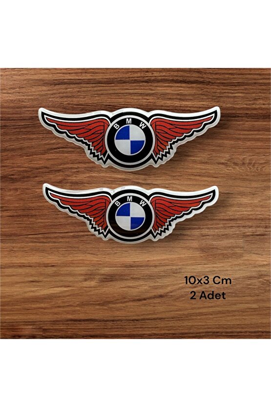BMW DAMLA LOGO KANATLI 10x3 CM 2ADET MOTORSİKLET KASK
