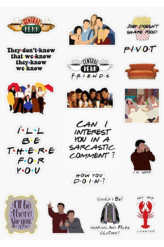 Friends Temalı Laptop, Tablet, Telefon Sticker Seti