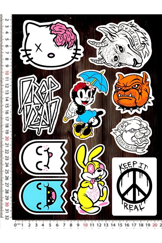 BUY DROP DEAT ART HELLO KİTTY MOTORSİKLET KASK LEPTOP DOLAP STİCKER ÇIKARTMA ÇEŞİTLERİ
