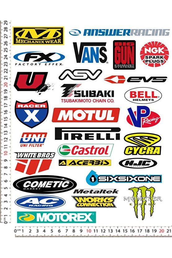 MOTORSİKLET KASK LEPTOP TELEFON ARKASI STİCKER ÇIKARTMA SETİ