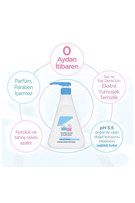 Baby pH 5.5 Bisabolol İçerikli Koruma ve Bakım Sağlayan Yenidoğan Bebek Şampuanı 500 ml