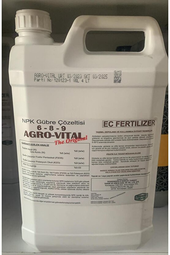 Agro-vıtal 6-8-9 4lt