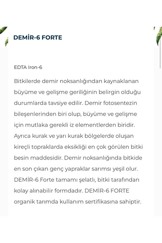 Demir-6 Forte Demir 1 Kğ Şelatlı-edta