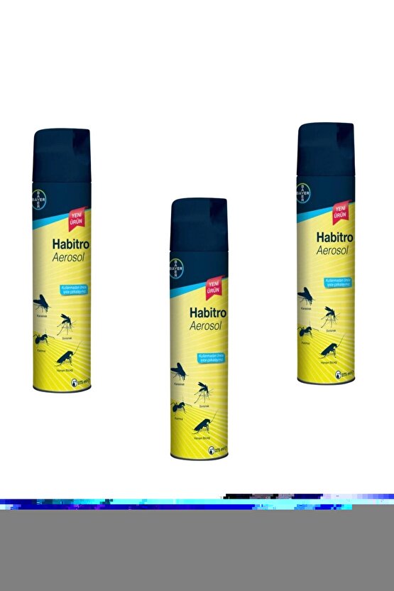 Habitro Sivrisinek Karasinek Hamamböceği Karınca Etkili Sprey 275 Ml 3lü Eko Paket