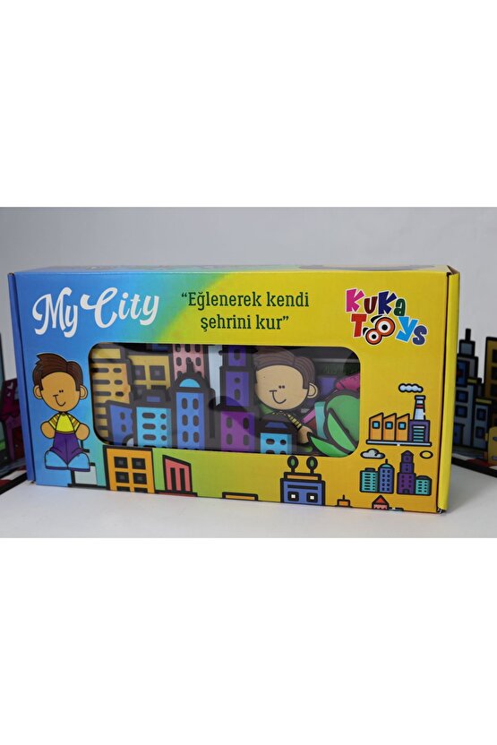 My City 24parça Ahşap Şehrini Kur Kutu Oyunu Geçmeli Puzzle Etkinlik Geliştirici Eğlenceli Set