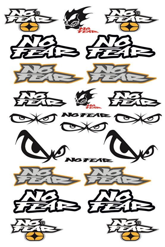 No Fear Göz Sticker Seti Motorsiklet Kask Laptop