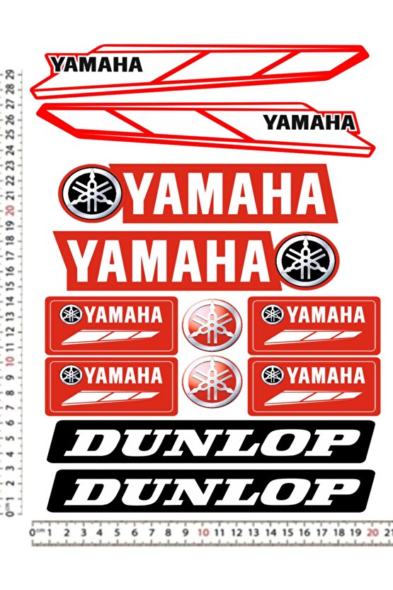 YAMAHA MOTORSİKLET KASK A4 STİCKER ÇIKARTMA SETİ