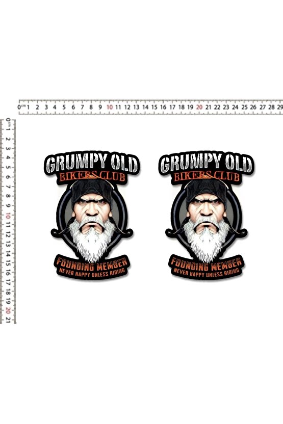 GRUMPY OLD BİKERS CLUB MOTORSİKLET ARAÇ LEPTOP DOLAP STİCKER ÇIKARTMA