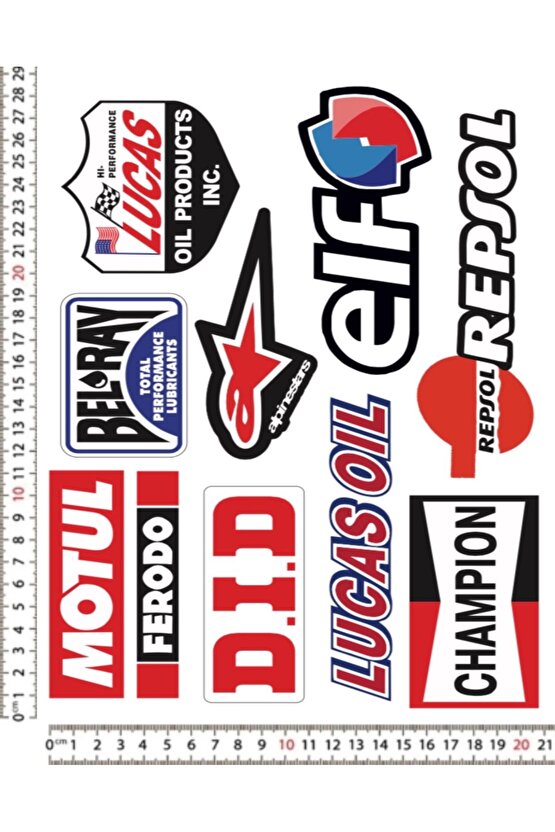 MOTUL ELF RESPOL MOTORSİKLET KASK STİCKER ÇIKARTMA SETİ