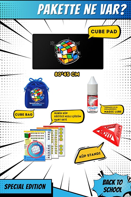 Cube Pad Mat - Profesyonel Rubik Küp Akıl Küpü Zeka Küpü Speedcube Cube Pad Mat 80x45cm Siyah