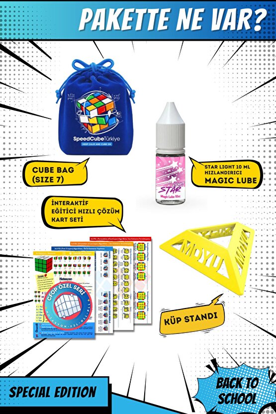 Rubik Zeka Küpü Main Set - Magic Lube 10ml  Taşıma Kılıfı  Eğitici Kart Seti