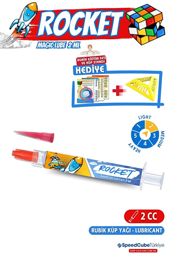 Rocket Magic Lube Pro Rubik Küp Yağı - Rubik Küp Lube - Zeka Küpü Yağı Lube Lubricant Yağlayıcı 2 ml