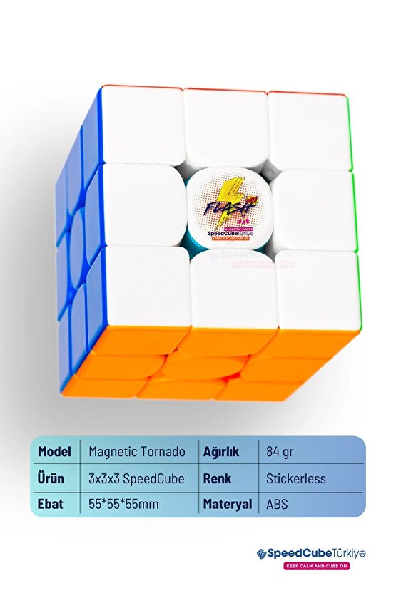 Flash 3x3 Profesyonel Manyetik Mıknatıslı Rubik Küp Akıl Küpü Zeka Küpü Speedcube Canlı Renkler