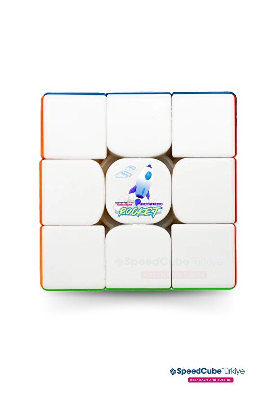 Rocketship 3x3 Profesyonel Manyetik Mıknatıslı Rubik Küp Akıl Küpü Zeka Küpü Speedcube Canlı Renkler