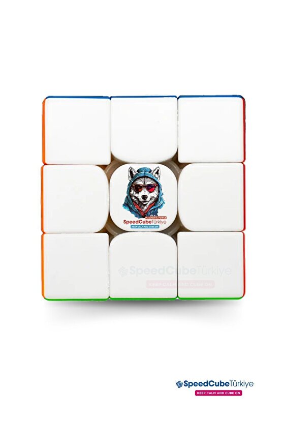 Grey Wolf 3x3 Profesyonel Manyetik Mıknatıslı Rubik Küp Akıl Küpü Zeka Küpü Speedcube Canlı Renkler