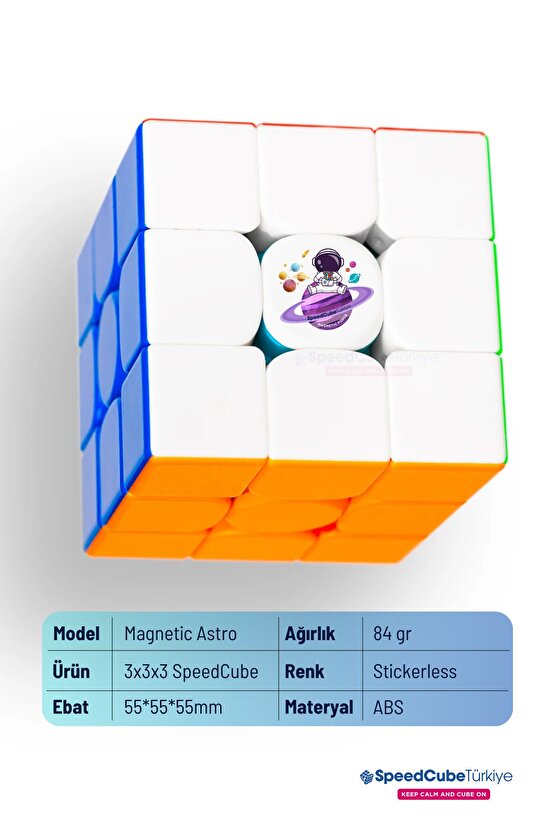 Magnetic Astro M 3x3 Profesyonel Manyetik Mıknatıslı Rubik Küp Akıl Küpü Zeka Küpü Speedcube Eğitici
