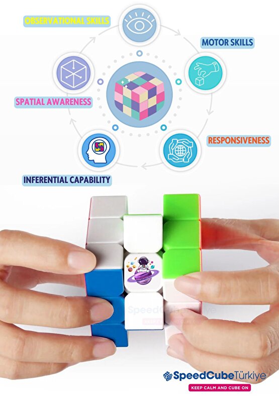 Magnetic Astro M 3x3 Profesyonel Manyetik Mıknatıslı Rubik Küp Akıl Küpü Zeka Küpü Speedcube Eğitici