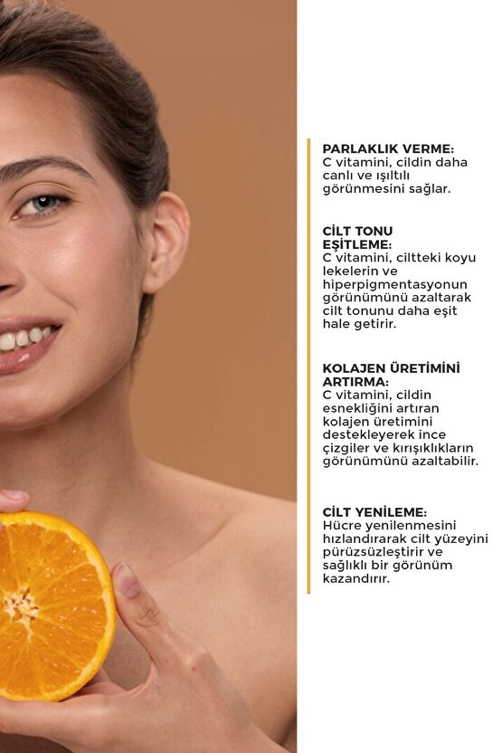 Leke Karşıtı Aydınlatıcı Vitamin C Serum Glutatyon, Ferulic Asit, %20 Ascorbic Asit 30 ml