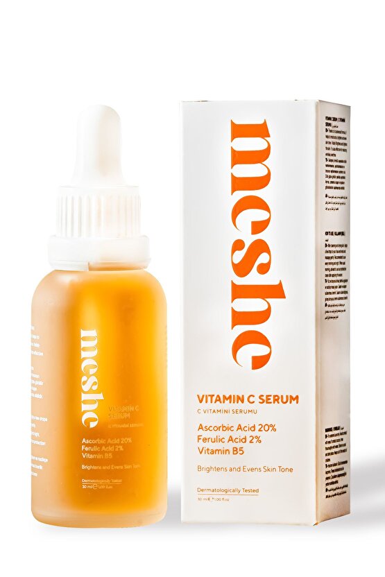 Leke Karşıtı Aydınlatıcı Vitamin C Serum Glutatyon, Ferulic Asit, %20 Ascorbic Asit 30 ml