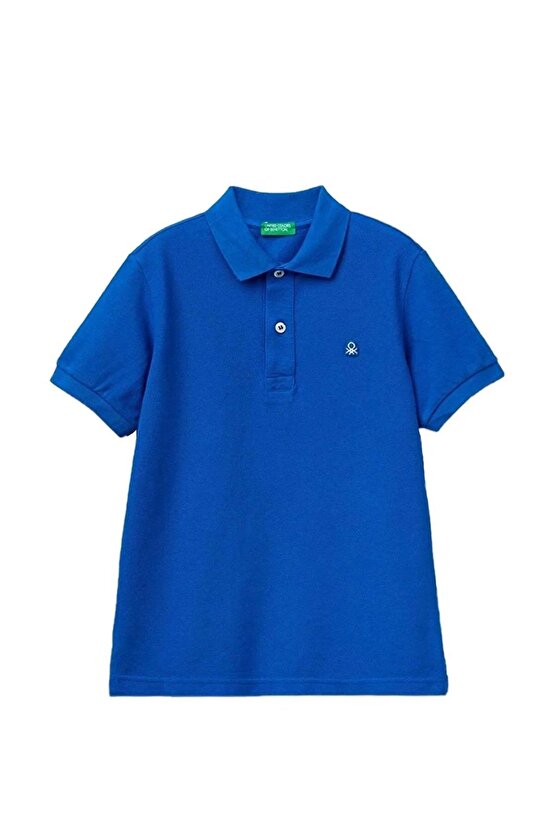 Erkek Çocuk Mavi Logolu Polo T-shirt