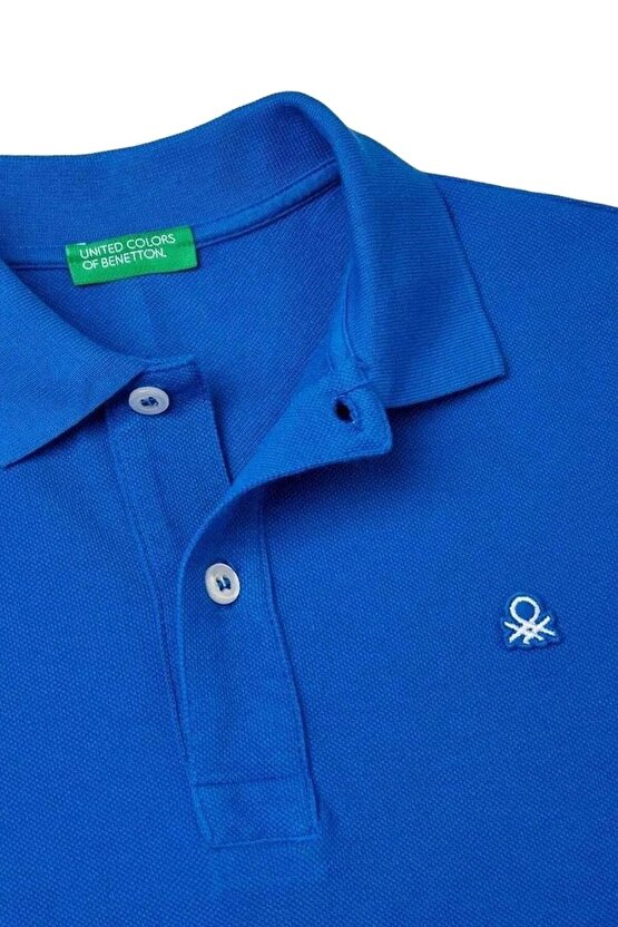 Erkek Çocuk Mavi Logolu Polo T-shirt