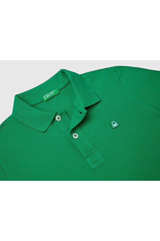 Erkek Çocuk Yeşil Logolu Polo T-shirt
